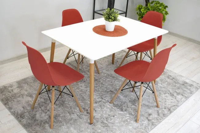 Set jedálenských stoličiek OSAKA cynober (hnedé nohy) 4ks