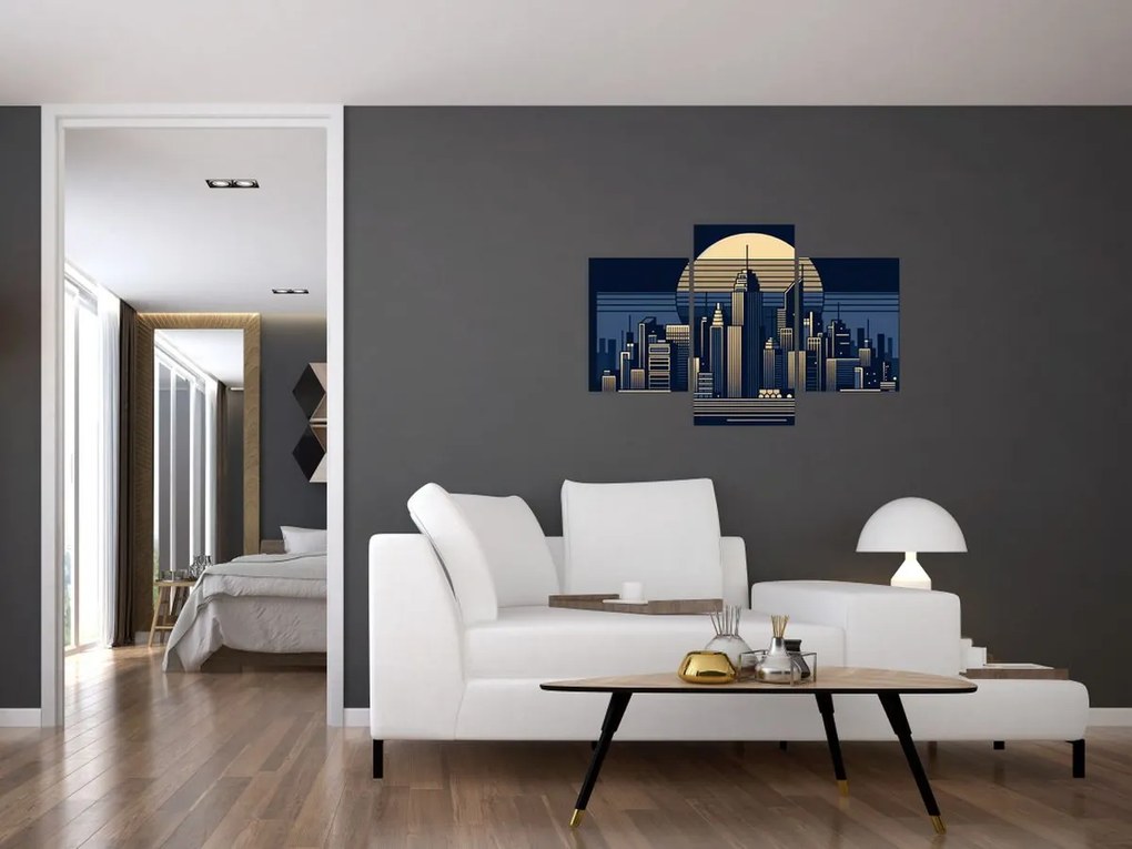 Obraz – Geometrické mesto (90x60 cm)