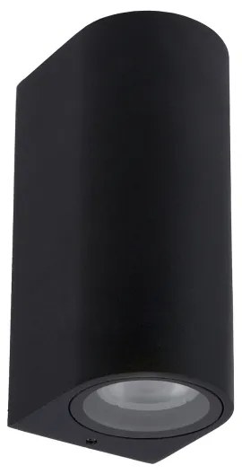 Lucide 69801/02/30 - Vonkajšie nástenné svietidlo ZARO 2xGU10/35W/230V IP44 čierna