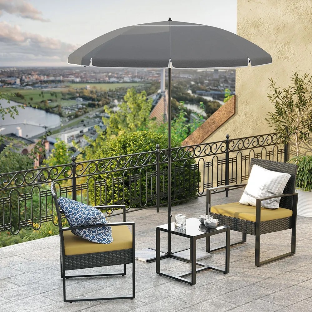 Slnečník SOLARA, Ø160cm, šedá SongmicsHome