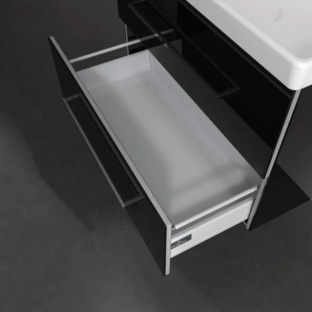 VILLEROY &amp; BOCH Avento závesná skrinka pod umývadlo, 2 zásuvky, 780 x 452 x 514 mm, Crystal Black, A89100B3