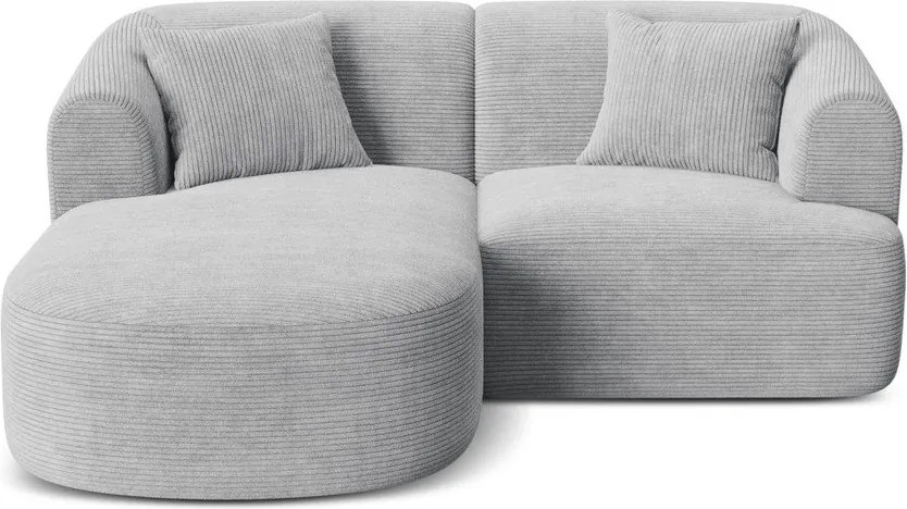 Svetlosivá menčestrová rohová pohovka (ľavý roh/s leňoškou) Campi – Cosmopolitan Design