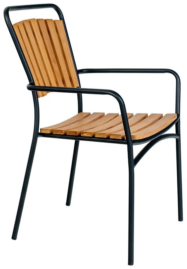 Drevené/kovové záhradné stoličky v súprave 2 ks v prírodnej farbe Cleveland – House Nordic