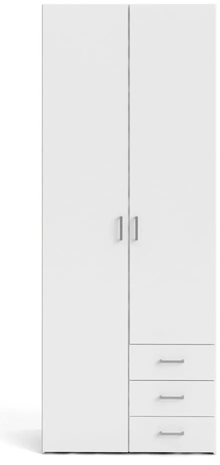 Biela šatníková skriňa 78x200 cm Space – Tvilum