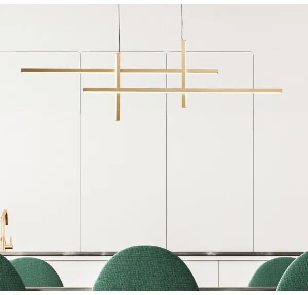 Zuma Line 22008P-BK/GD - LED Luster na lanku EDGE LED/42W/230V 3000/4000/6000K