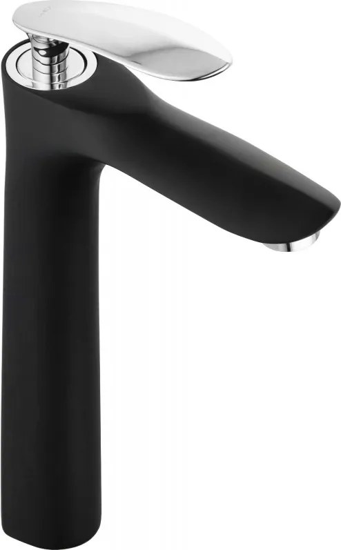 Mexen Lily vysoká umývadlová batéria, čierna/chróm - 73610-17