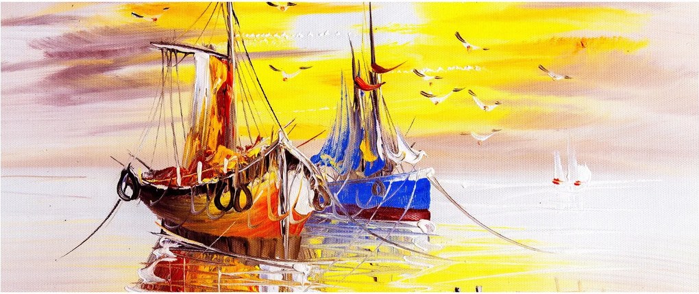 Obraz - Maľba loďou (120x50 cm)