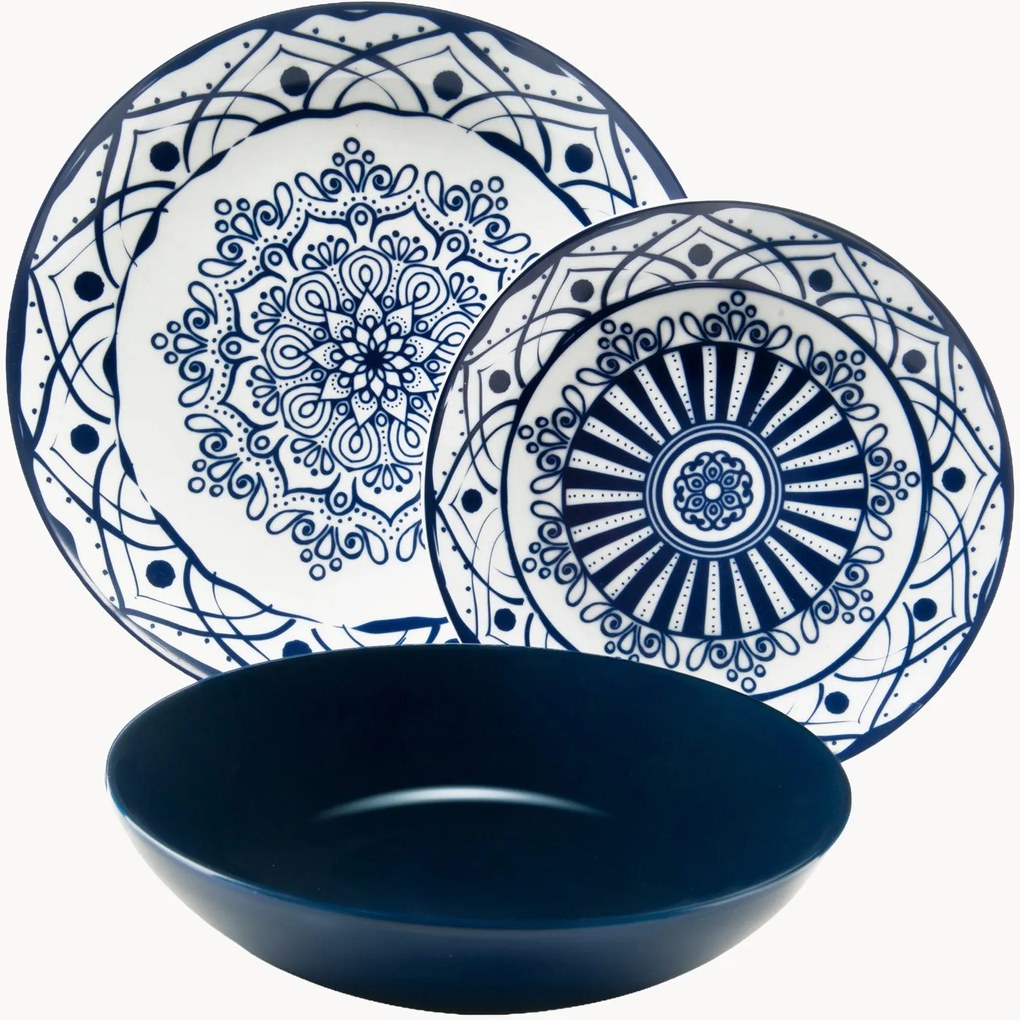 Súprava riadu Boheme Blue, 6 osôb, 18 ks
