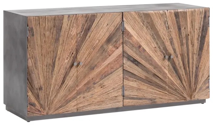 furniture-nabytek.cz - Masívna komoda Derby z recyklovaného dreva a kovu, lakovaná, prírodná / šedá