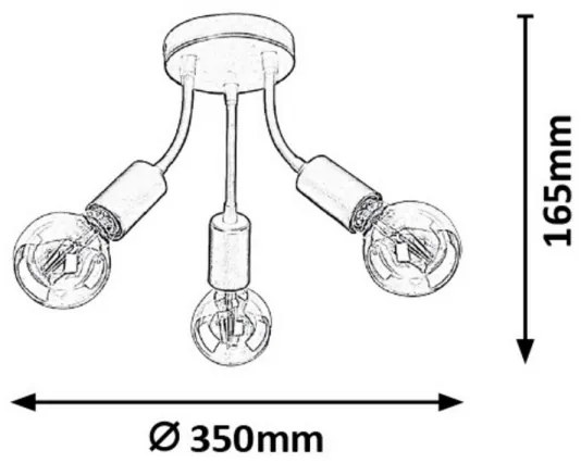 Rabalux 6808 - Prisadený luster ALMUS 3xE27/60W/230V