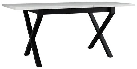 Rozkladací stôl Elarno 80 x 140/180 I, Morenie: biela - L, Farby nožičiek: čierne kovové