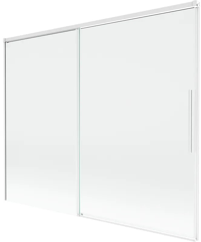Mexen Rox, 2-krídlová posuvná vaňová zástena 190 x 150 cm, 8mm číre sklo, biely profil, 8C9-190-001-20-00