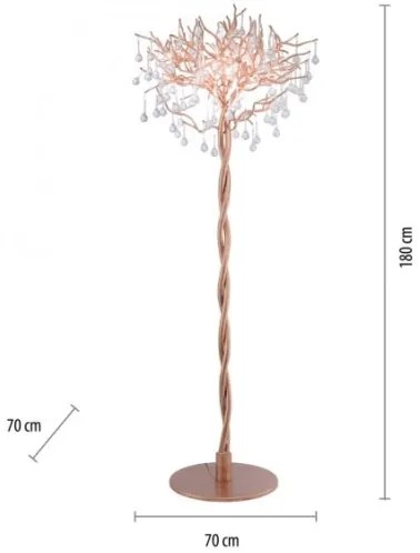Paul Neuhaus 232-11 - Stojacia lampa ICICLE 5xG9/40W/230V medená