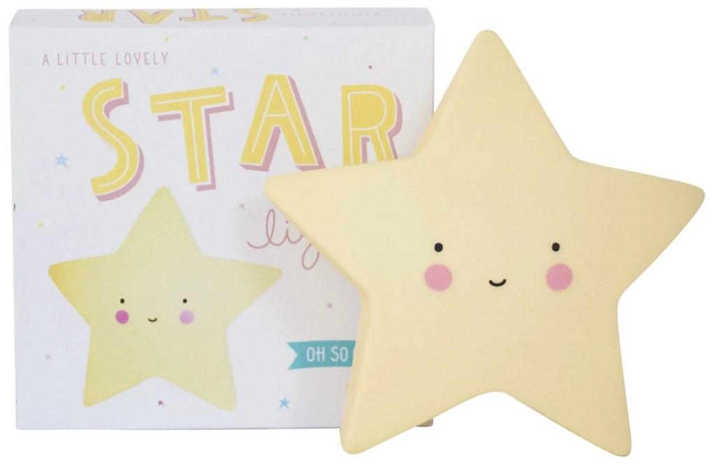 A Little Lovely Company Nočná LED lampička Yellow star