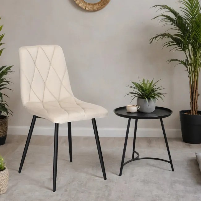 Jedálenská stolička MADISON zamatová, béžová