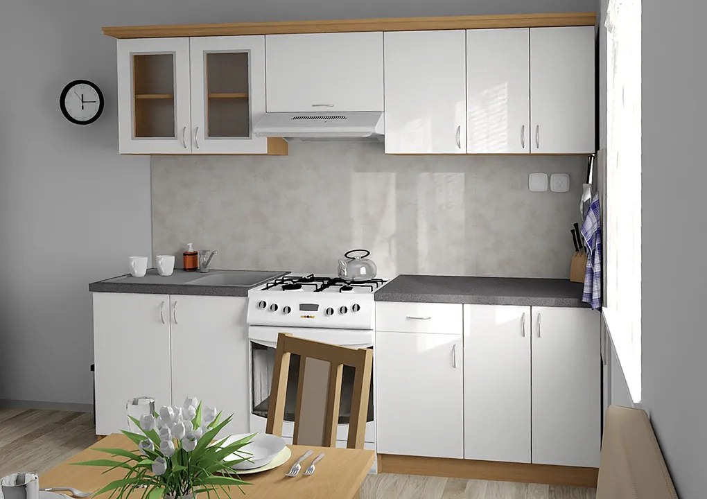 Nabytekmorava Kuchynská linka Bára B farba kuchyne: biela