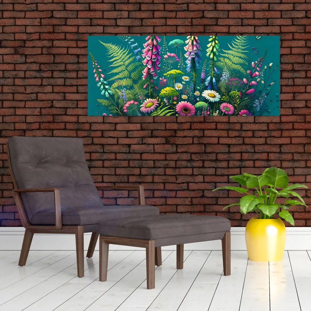 Obraz - Lúčne kvety (120x50 cm)