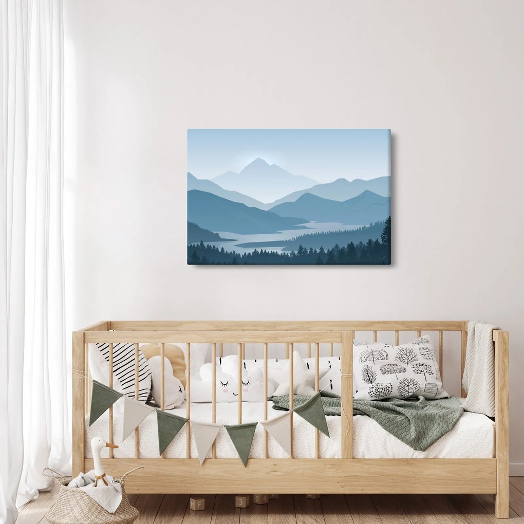 Obraz - Hory pohľadom grafika (90x60 cm)