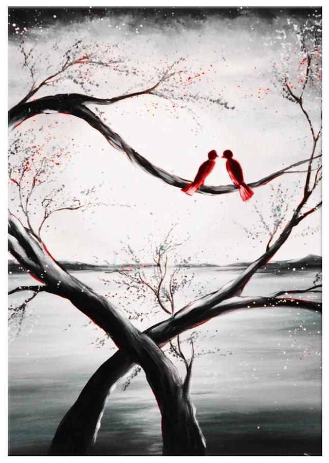 Gario Ručne maľovaný obraz Vtáčia láska Veľkosť: 100 x 70 cm