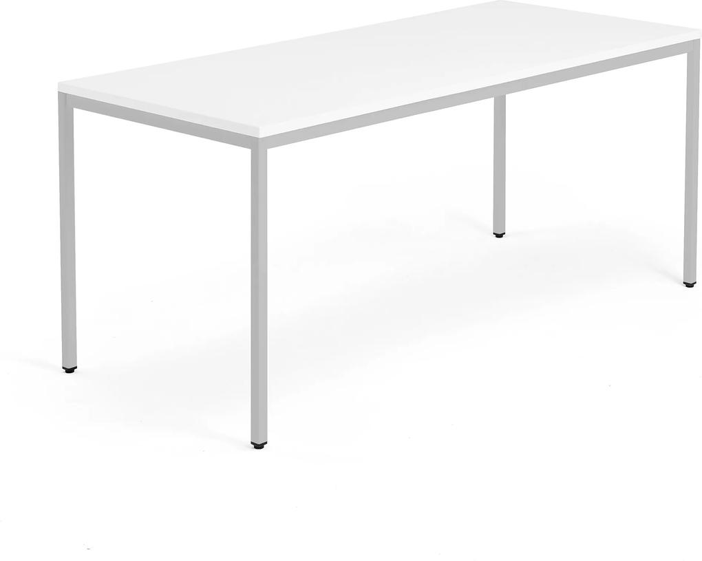 Kancelársky pracovný stôl Modulus, 1800x800 mm, biela/strieborná