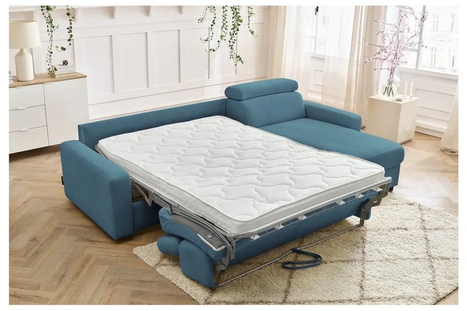 Modrá rozkladacia rohová pohovka (variabilná) Monaco – Bobochic Paris