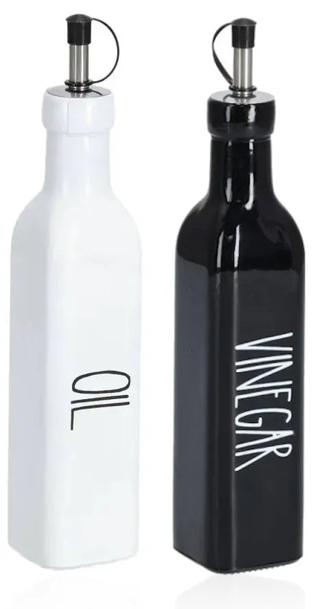 Orion Súprava dávkovača na olej a ocot, BLACK&WHITE