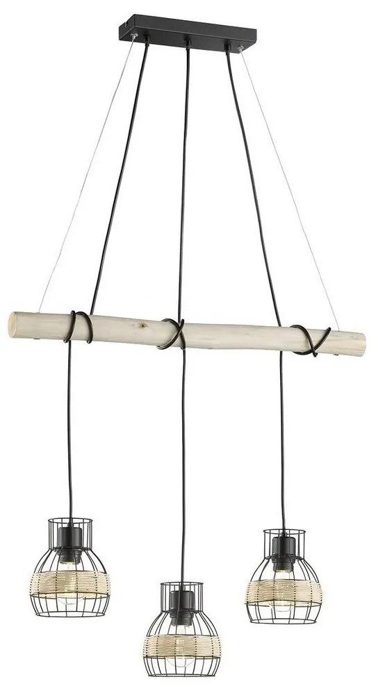 Fischer & Honsel 60798 - Luster na lanku STRAW 3xE27/40W/230V