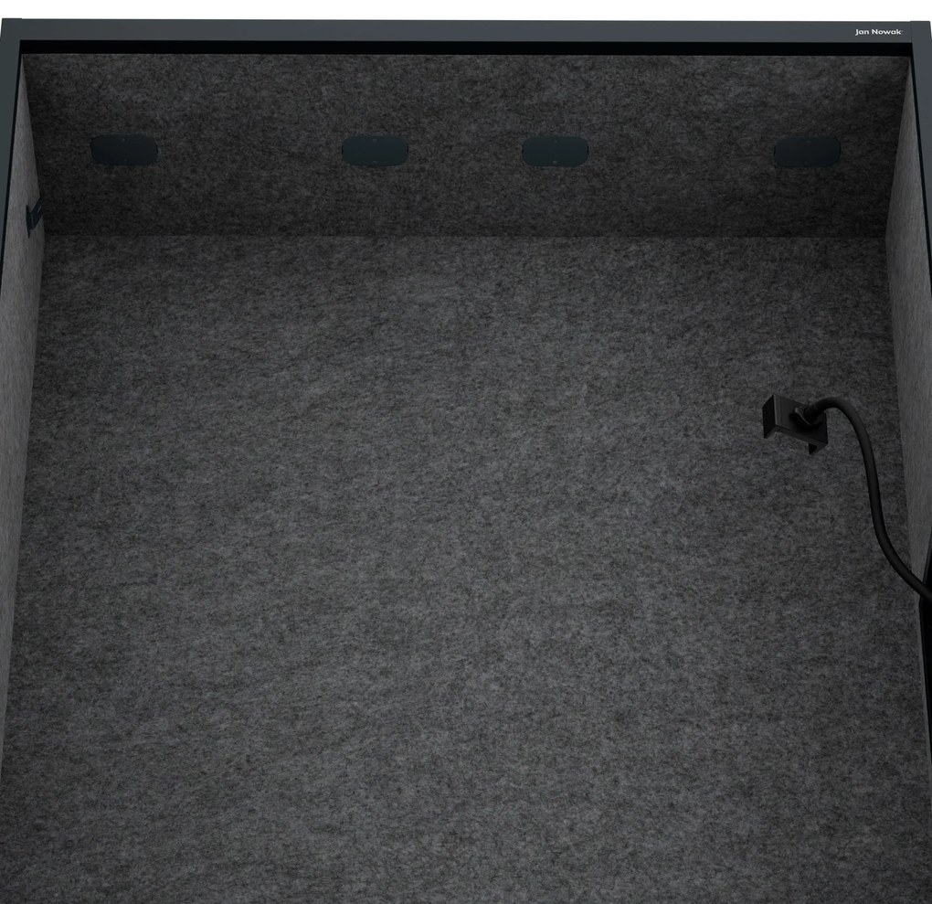 Akustická kabína SALLY MentalBox 1150 mm – antracitový korpus, tmavosivé sedadlo