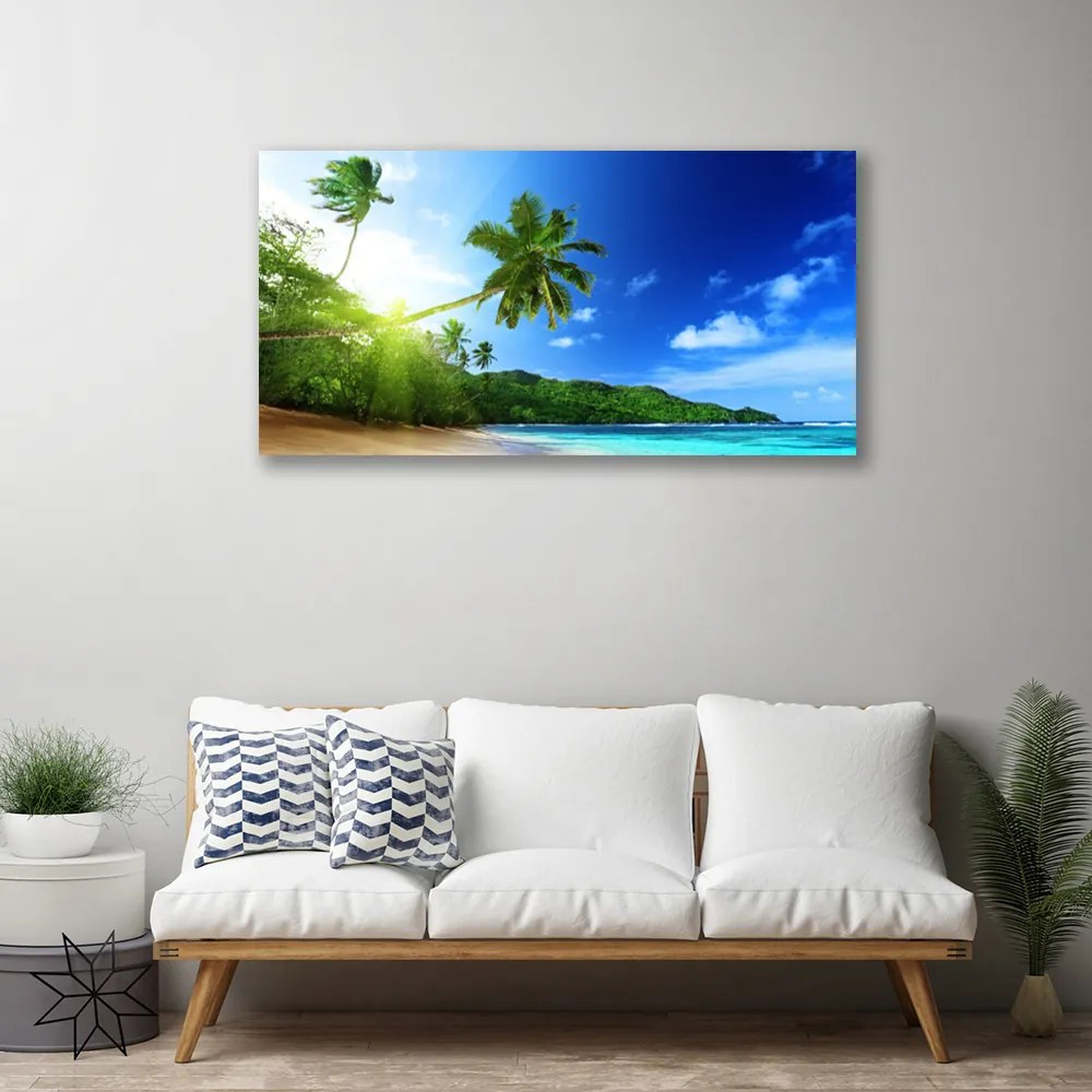 Obraz Canvas Pláž more palma krajina 140x70 cm