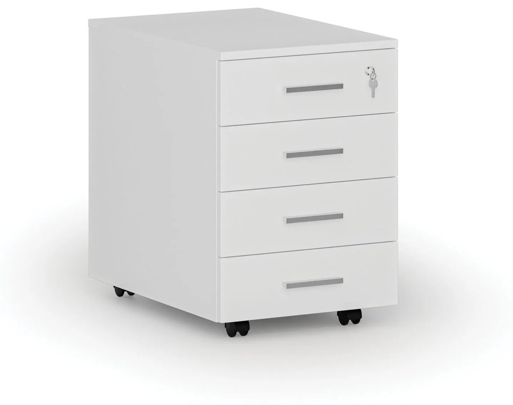 Kancelársky mobilný kontajner PRIMO WHITE, 4 zásuvky, biela