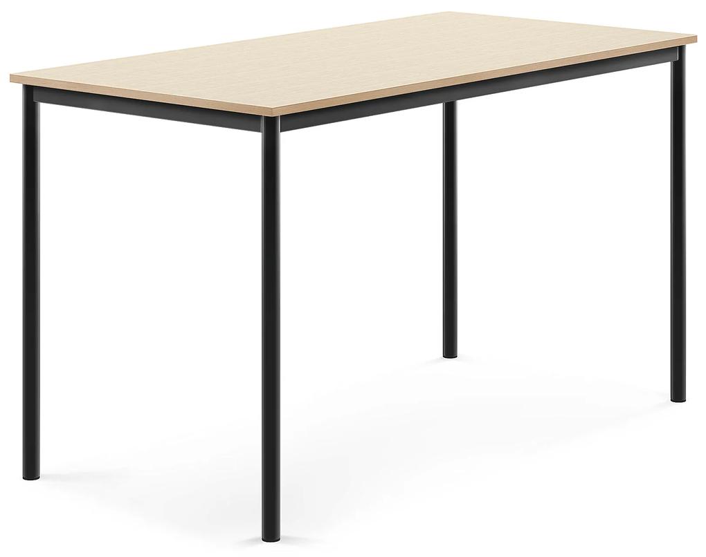 Stôl SONITUS, 1600x800x900 mm, HPL - breza, antracit