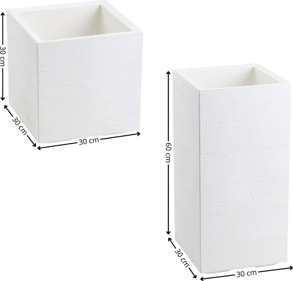 Sada 2 ks květináčů BETONIQUE 30x30/30x60 cm - výber z 4 prevedení