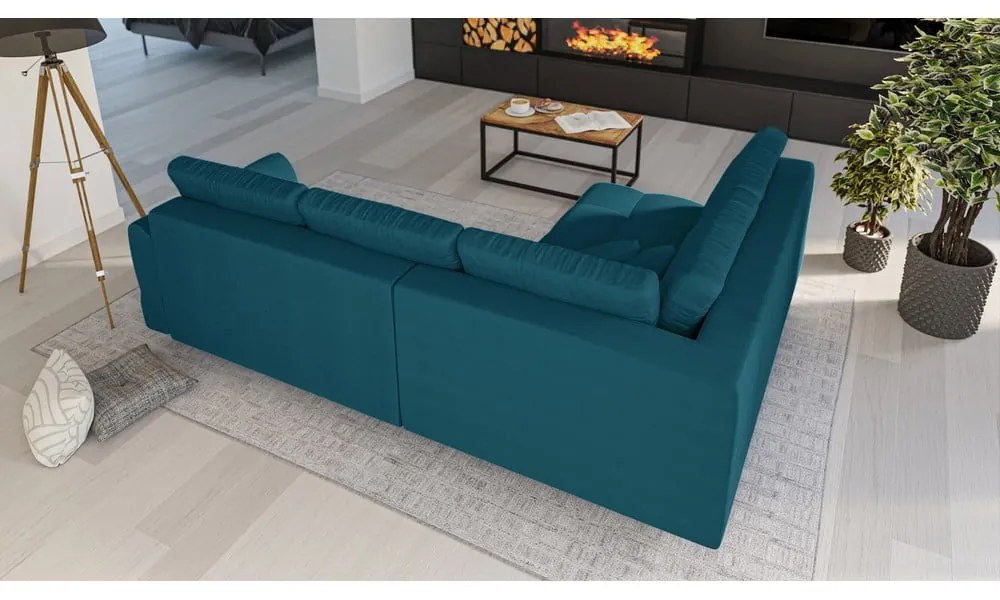 Tyrkysovomodrá rohová pohovka (ľavý roh) Ariella - Ropez