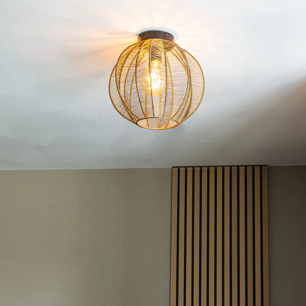 Priemyselné stropné svietidlo bronzové s čiernou - Dong