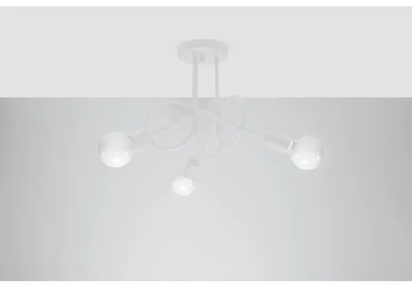 Sollux SL.1431 - Prisadený luster LOOP 3xE27/15W/230V biela