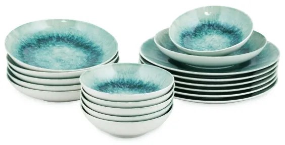 Jedálenská súprava 18 ks modrá/porcelán