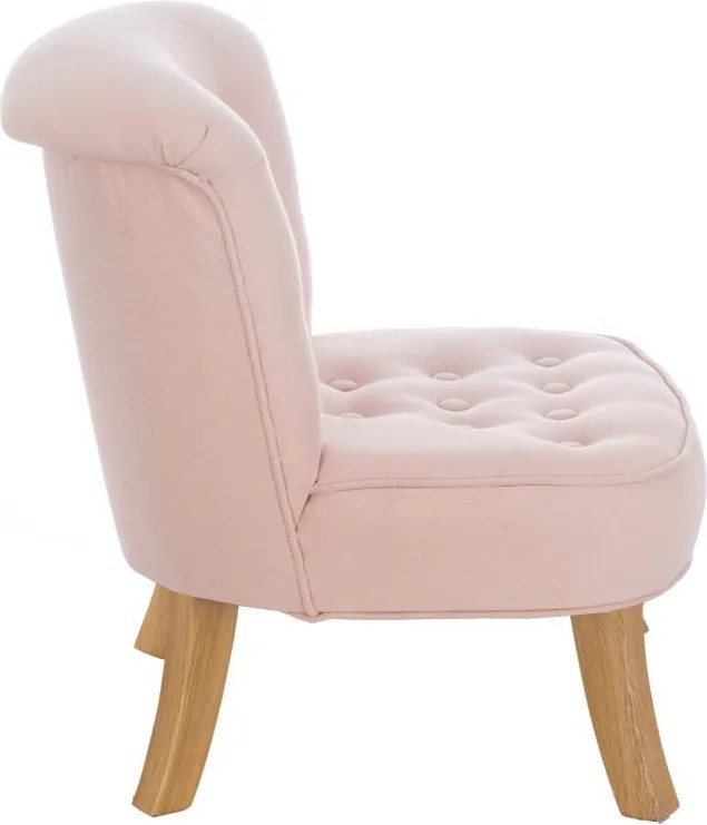 Dětské lněné křeslo pudrově růžové 17 cm Biela