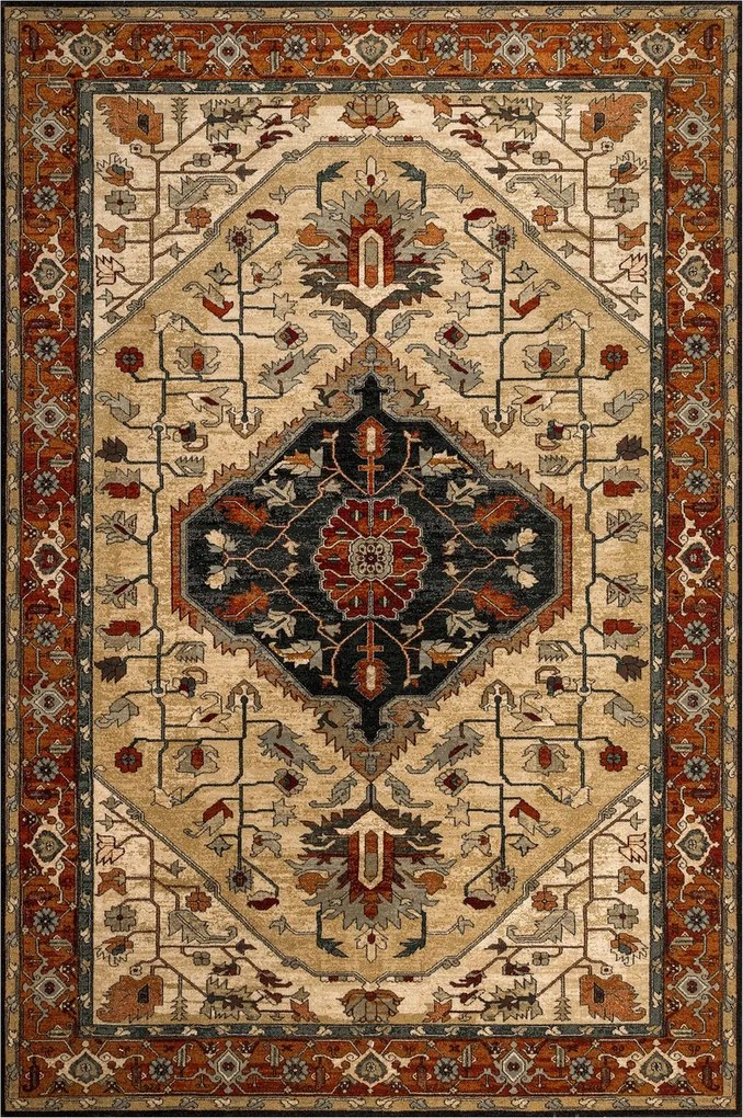 Koberec Dywilan Polonia Serapi Ornamentový Rubin Vlnená Tradícia 200x300 cm