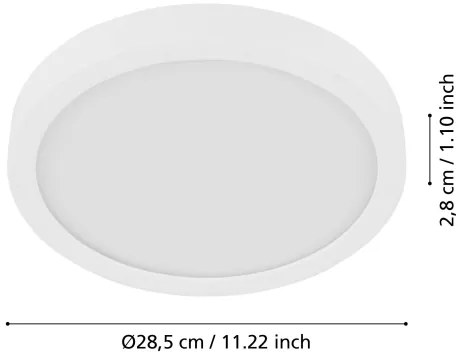 Eglo 901012 - LED stropné svietidlo so senzorom FUEVA 17W/230V pr. 28,5 cm