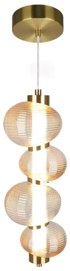 LED luster na lanku BOLLA LED/17W/230V pr. 16 cm zlatý/dymovo-béžový