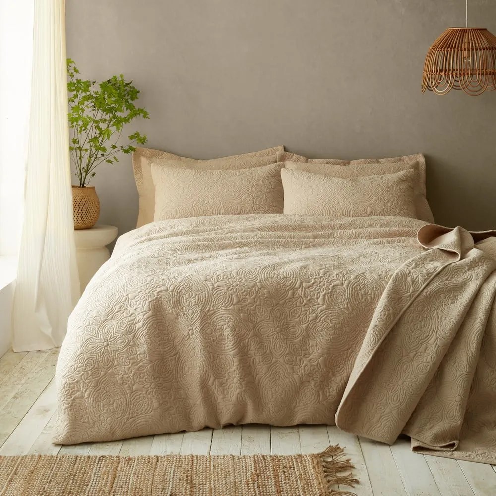 Béžové predĺžené obliečky na dvojlôžko 230x220 cm Casablanca Pinsonic – Pineapple Elephant