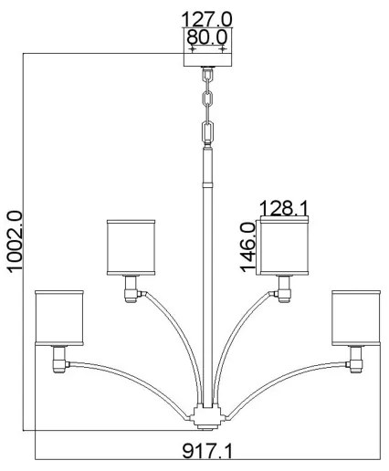 Feiss FE-PROSPECT-PARK9 - Luster na reťazi PROSPECT PARK 9xE27/60W/230V