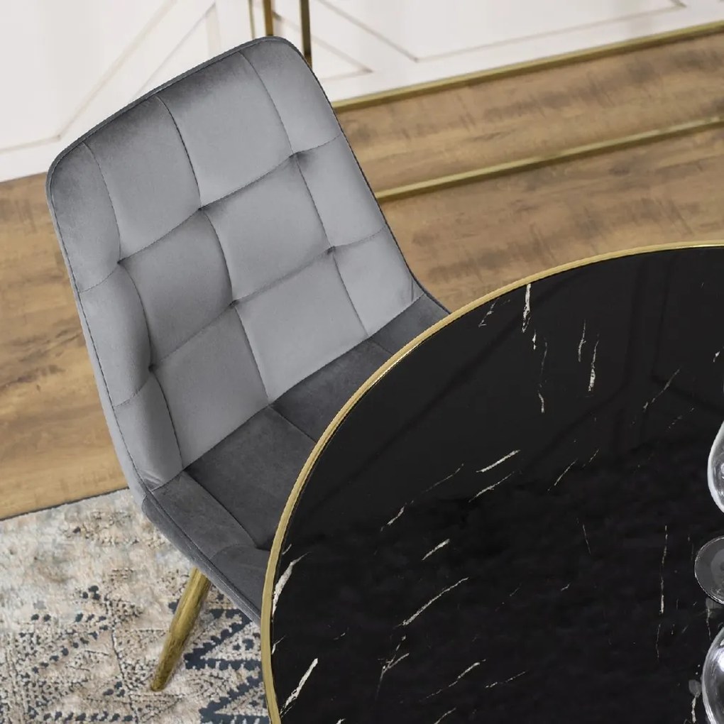 PROXIMA.store - Čalúnená jedálenská stolička CARO FARBA: sivá