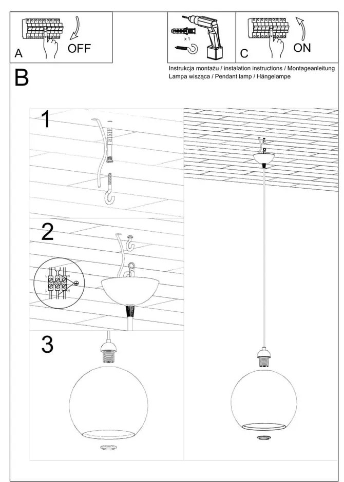 Zelené závesné svietidlo so skleneným tienidlom ø 30 cm Bilbao – Sollux
