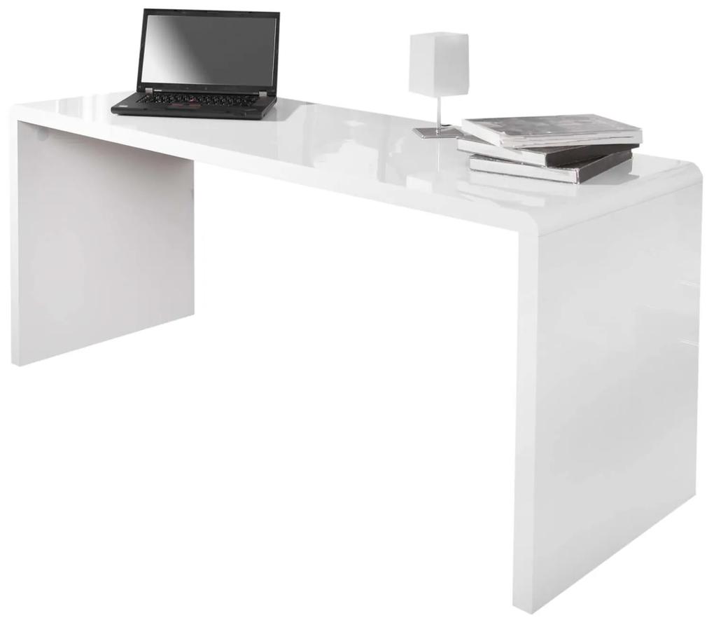 Kancelársky stôl Barter 160cm biely vysoký lesk