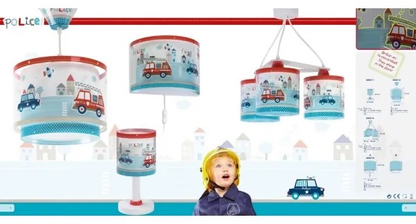 Dalber D-60612 - Detský luster POLICE 1xE27/60W/230V