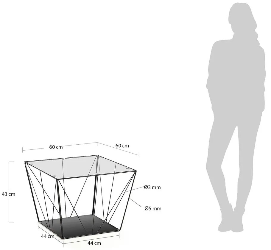 Konferenčný stolík Kave Home Tilo, 60 × 60 cm