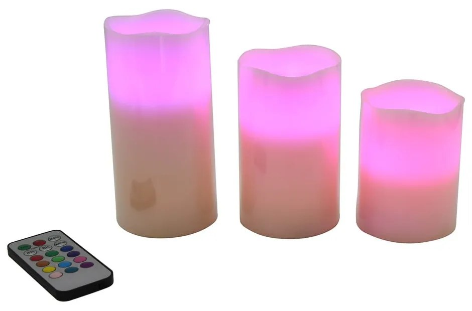 LED sviečky v súprave 3 ks (výška 10 cm) – Hilight