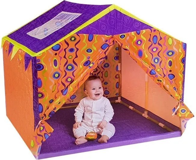 LEAN Toys Farebný detský stan 112 cm x 110 cm x 102 cm