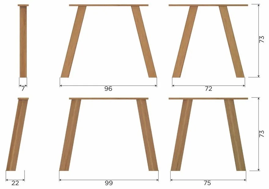 Jedálenský stôl z dubového dreva 100x180 cm Tablo – WOOOD